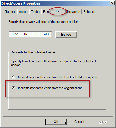 Publish DirectAccess with Forefront TMG 2010